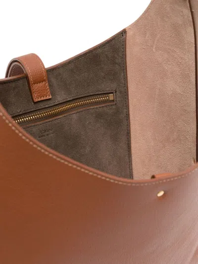 Chloé Womens Tan Marcie Hobo Small Leather Shoulder Bag In Brown