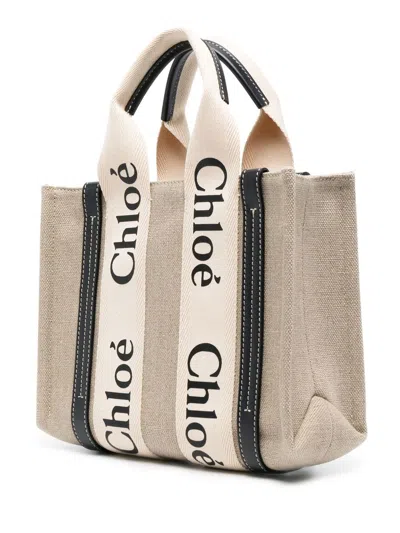 Chloé Chloè Woody Small Canvas Tote
