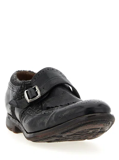 Church's Perforated Round Toe Textured Loafers In Black