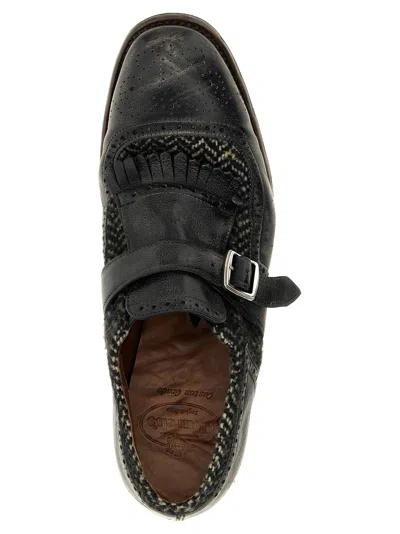 Church's Perforated Round Toe Textured Loafers In Black