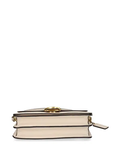 Coach Chain Tabby Chalk Leather Shoulder Bag In White