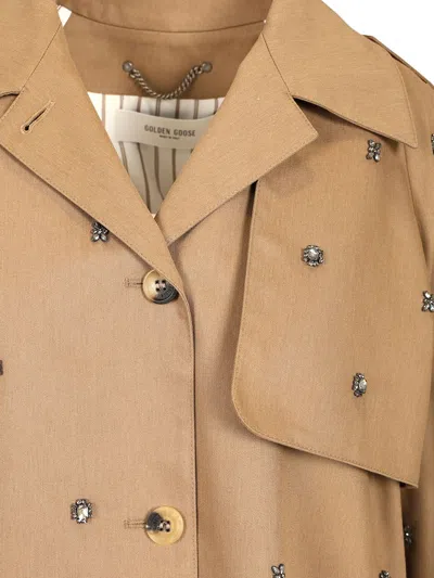 Golden Goose Oversized Trench Coat Shirts Beige