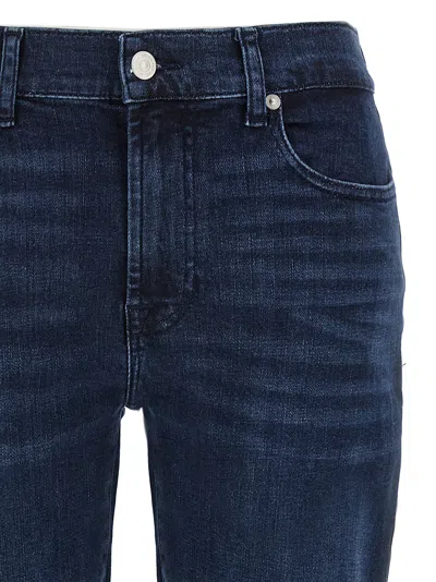 7 For All Mankind Rolled Cuffs Slim Fit Denim In Blue