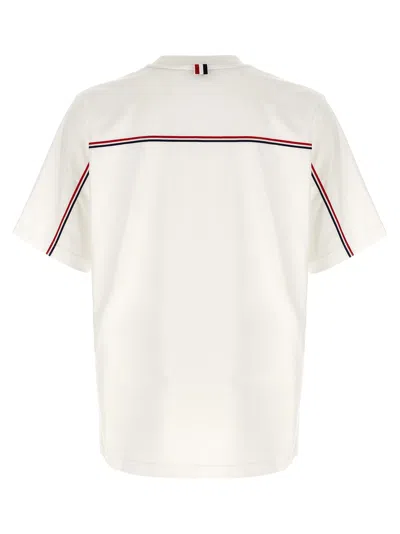 Thom Browne Rwb Knit Trim T-shirt White In White