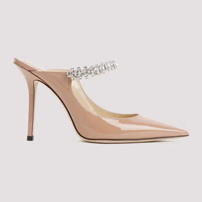 Jimmy Choo Womens Ballet Pink Bing 100 Crystal-embellished Patent-leather Heeled Mules