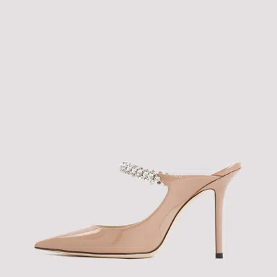 Jimmy Choo Womens Ballet Pink Bing 100 Crystal-embellished Patent-leather Heeled Mules