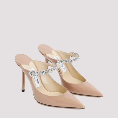 Jimmy Choo Womens Ballet Pink Bing 100 Crystal-embellished Patent-leather Heeled Mules