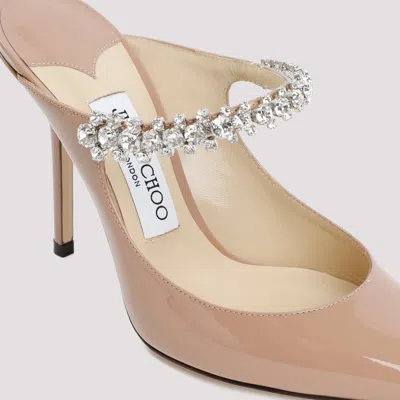 Jimmy Choo Womens Ballet Pink Bing 100 Crystal-embellished Patent-leather Heeled Mules