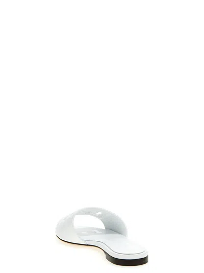 Dolce & Gabbana Leather Dg Millennials Slides In White