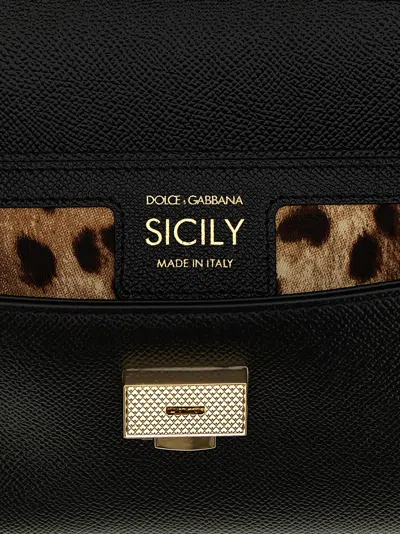 Dolce & Gabbana Black Leather Medium Sicily Handbag
