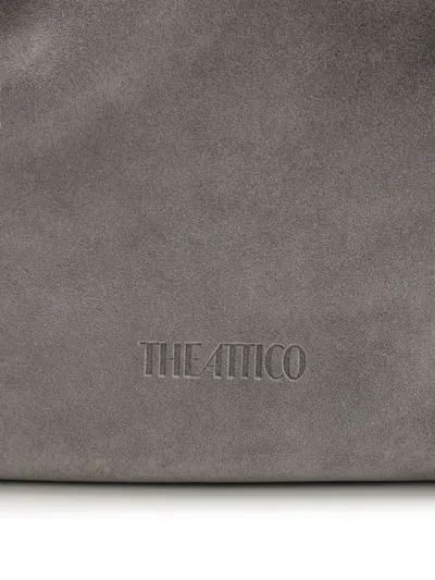 Attico Small Leather Shoulder Bag With Suede Finish