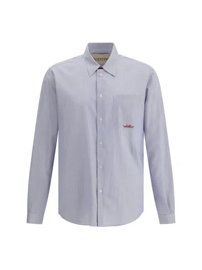 Valentino Striped Shirt With Embroidered Logo