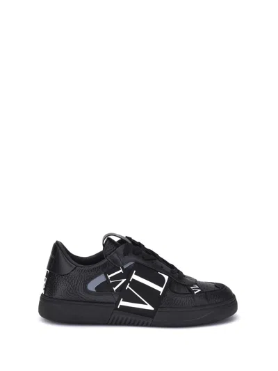 Valentino Garavani Vltn Ribbon Sneakers In Black