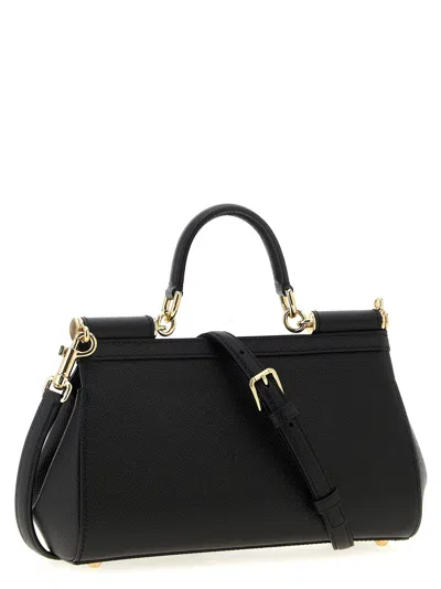 Dolce & Gabbana Black Leather Medium Sicily Handbag