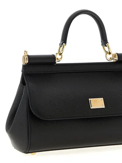 Dolce & Gabbana Black Leather Medium Sicily Handbag