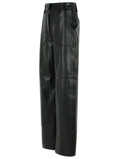 Sportmax 'garbo' Black Nappa Leather Pants In Black