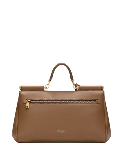 Dolce & Gabbana Handbag Soft Leather Padlock Detail In Neutral