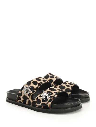 Tory Burch Sporty Slide Sandal With Twist Details Scarpe Basse Animalier In Animal Print