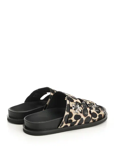 Tory Burch Sporty Slide Sandal With Twist Details Scarpe Basse Animalier In Animal Print