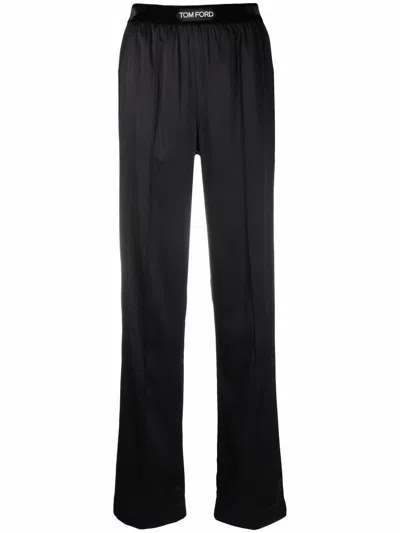 Tom Ford Black Straight Cut Trousers In Black