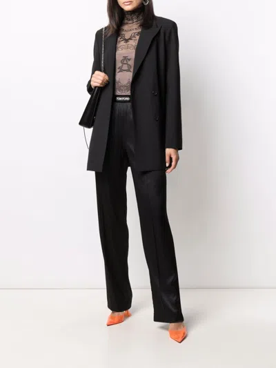 Tom Ford Black Straight Cut Trousers In Black