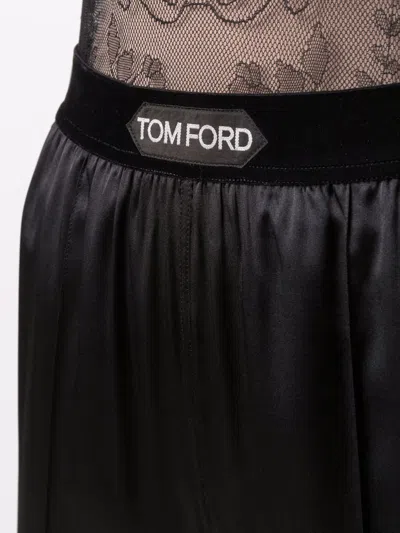 Tom Ford Black Straight Cut Trousers In Black