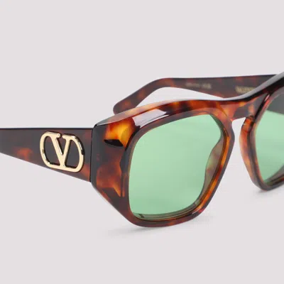Valentino Sunglasses With Tortoiseshell Frame And Green Lenses