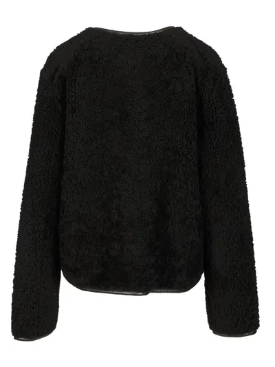 Blazé Milano Gliss Reversible Leather-trimmed Shearling Jacket In Black