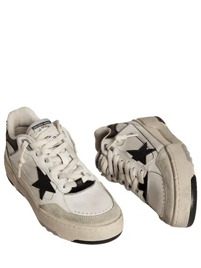 Golden Goose Forty2 Leather Sneakers With Black Star And Heel Tab Shoes