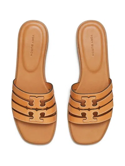 Tory Burch Beige Ines Cage Slide Slippers In Brown