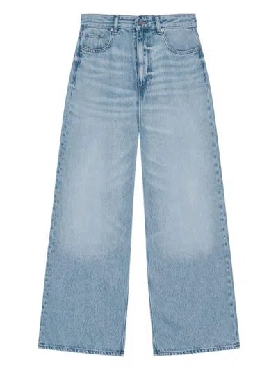 Ganni Organic Cotton Denim Jeans In Blue