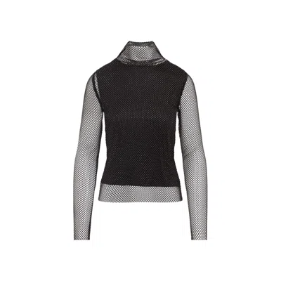Sportmax Valdai Embellished Fishnet Crop Top