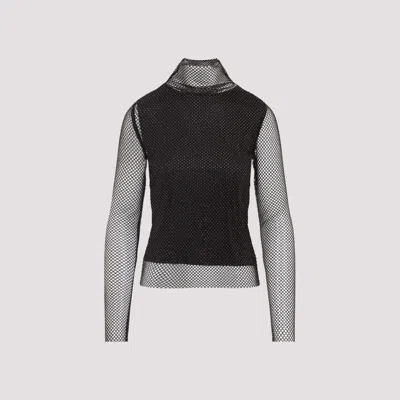 Sportmax Valdai Embellished Fishnet Crop Top