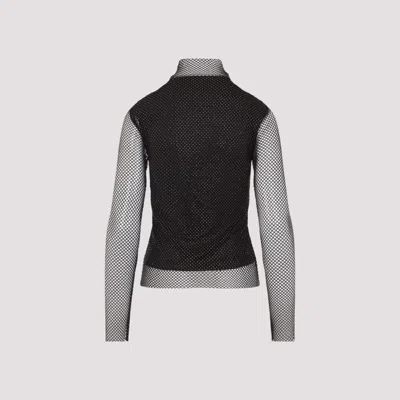 Sportmax Valdai Embellished Fishnet Crop Top