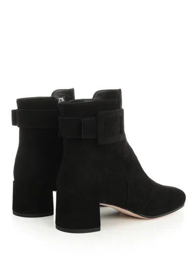 Roger Vivier Trs Vivier Suede Ankle Boots In Black