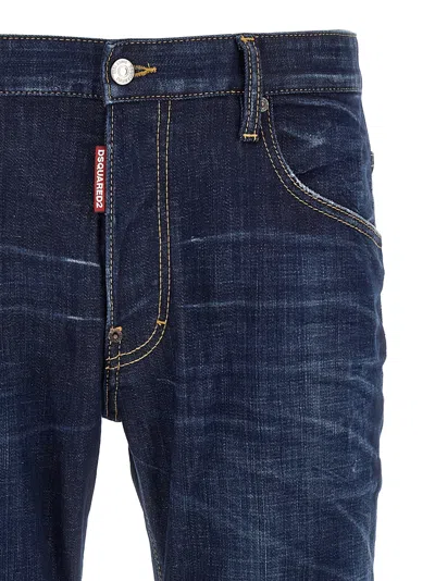 Dsquared2 Blue Jeans With Belt Loops And Logo Patch On The Rear