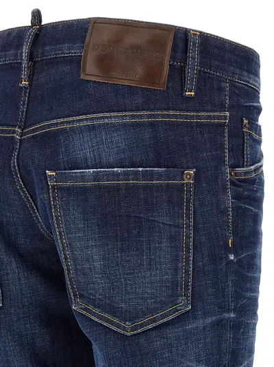 Dsquared2 Blue Jeans With Belt Loops And Logo Patch On The Rear