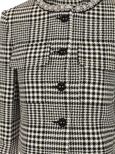 Self-portrait Wool Houndstooth Tailored Jacket Jackets Multicolor In Gray