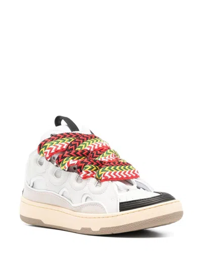 Lanvin Exaggerated Silhouette Leather And Rubber Sneakers In Multi