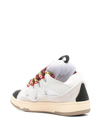 Lanvin Exaggerated Silhouette Leather And Rubber Sneakers In Multi
