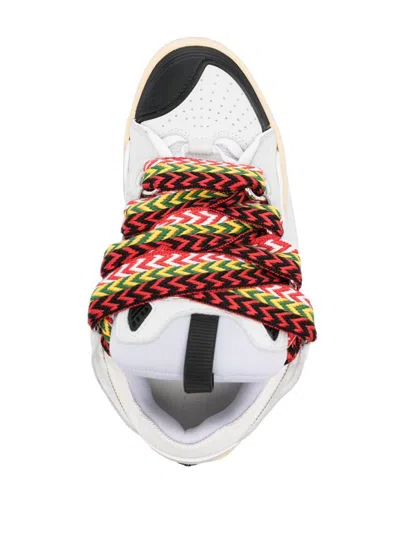 Lanvin Exaggerated Silhouette Leather And Rubber Sneakers In Multi