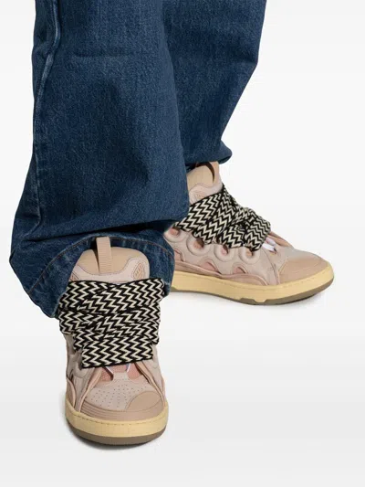 Lanvin Curb Sneakers With Padded Tongue And Rubber Sole In Pink