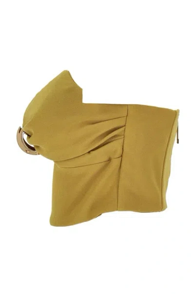 Elisabetta Franchi Top With Jewel Decoration In Green