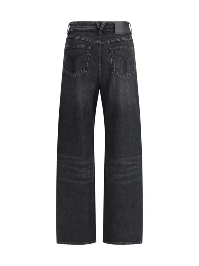 Versace Distressed Wide-leg Jeans Cut-outs In Black