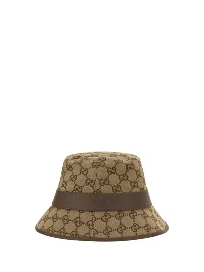 Gucci Bucket Hat With Signature Logo Patterntrim