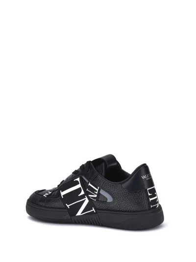 Valentino Garavani Vltn Ribbon Sneakers In Black