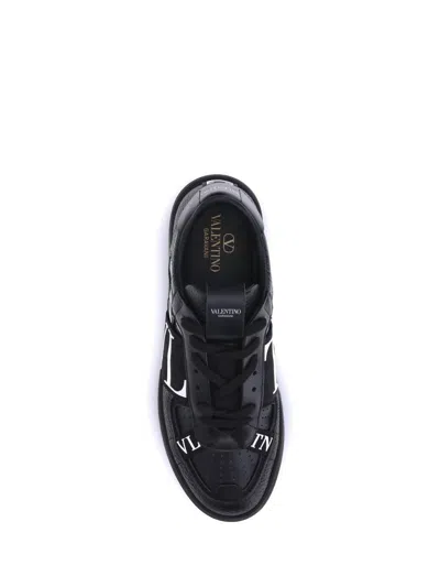 Valentino Garavani Vltn Ribbon Sneakers In Black