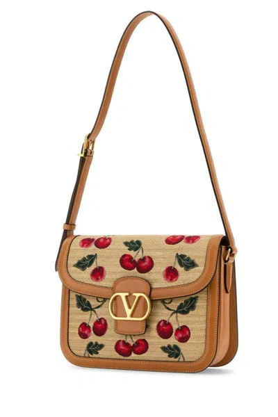 Valentino Garavani Women Embroidered Raffia 9t05 Crossbody Bag