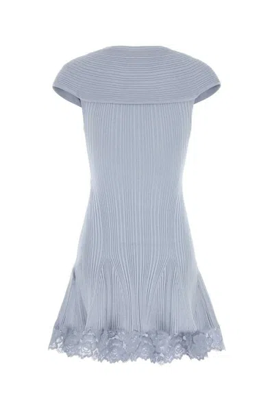 Self-portrait Self Portrait Light Blue Stretch Polyester Blend Mini Dress In Blue