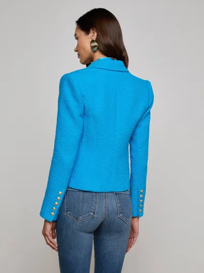 L Agence Brooke Tweed Blazer In Blue